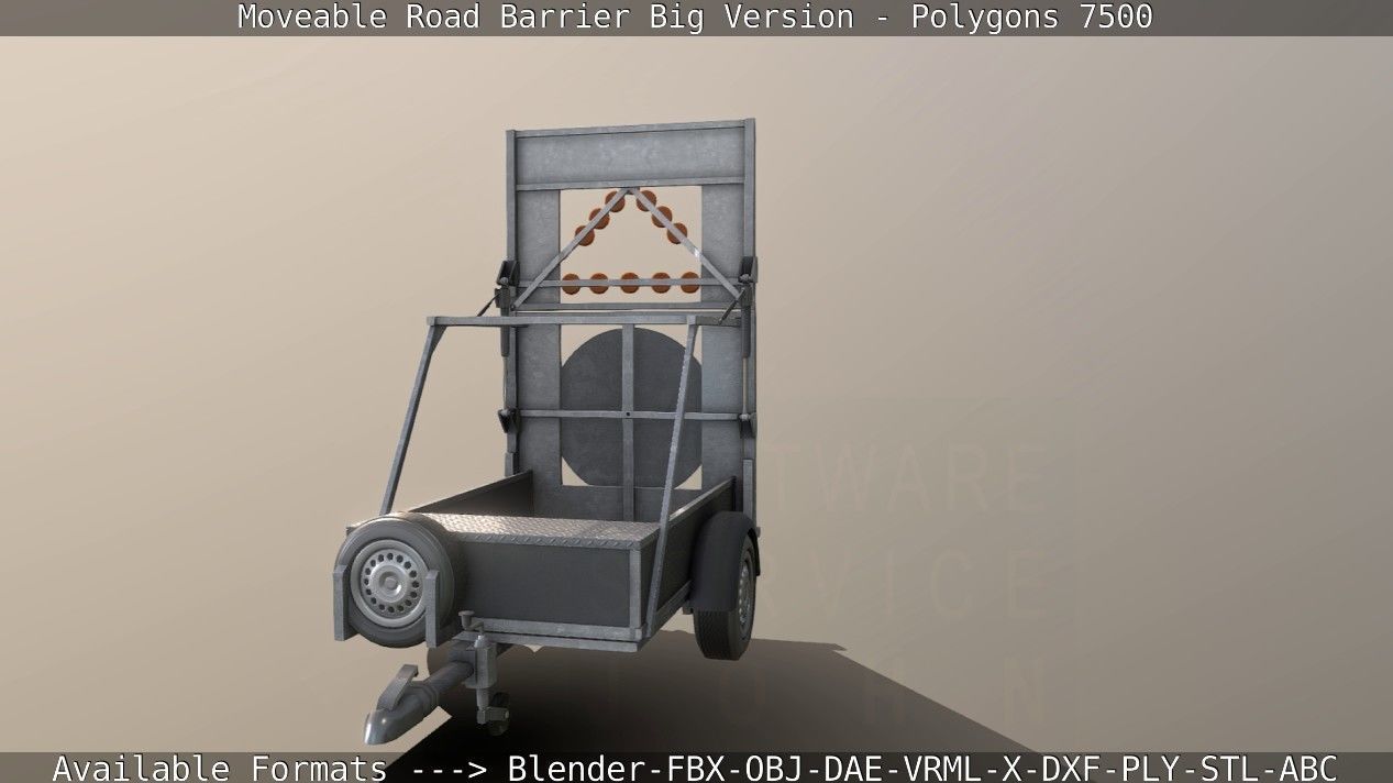 Moveable Barrier Big Version Low-poly 3D model_138