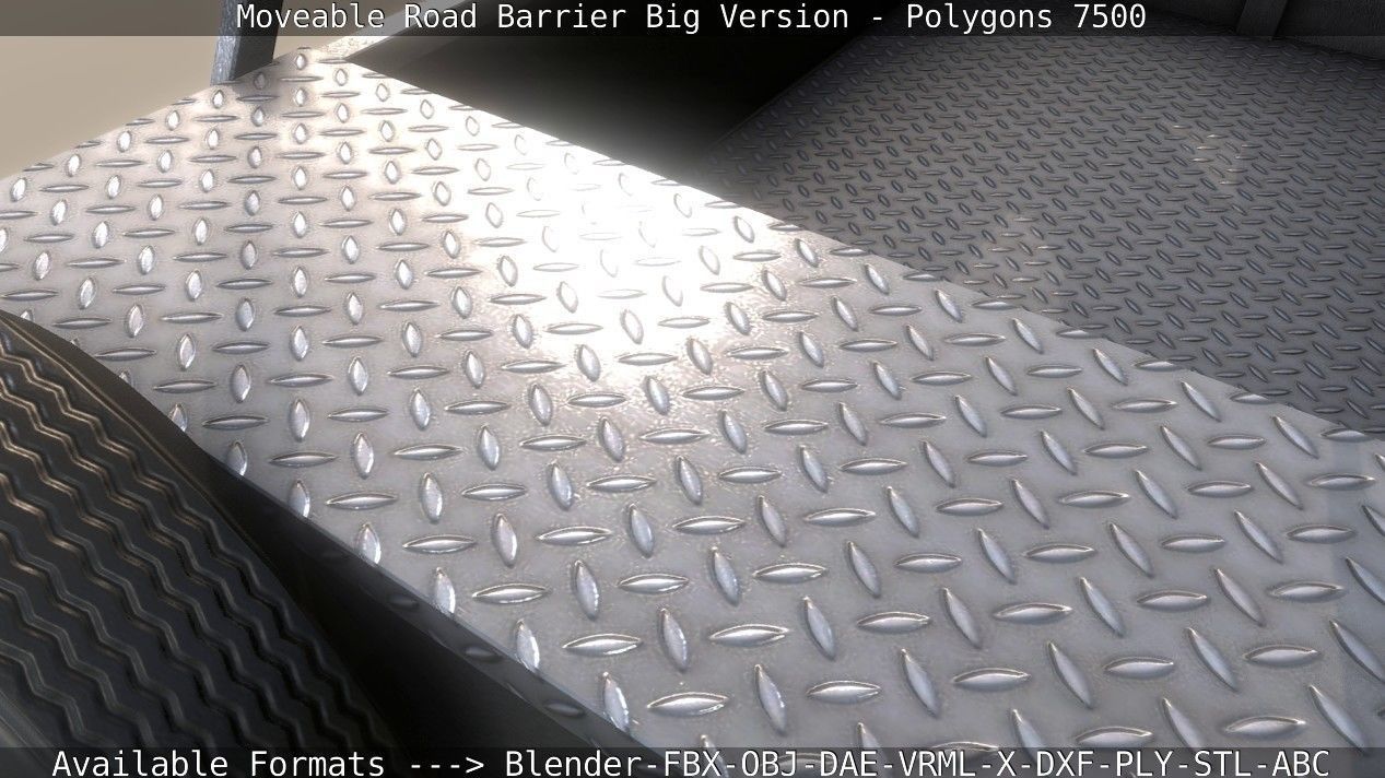 Moveable Barrier Big Version Low-poly 3D model_115