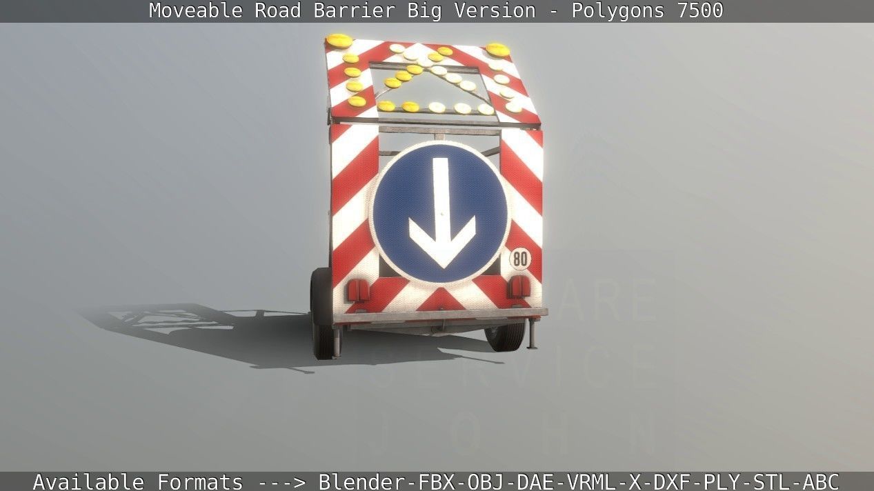 Moveable Barrier Big Version Low-poly 3D model_124