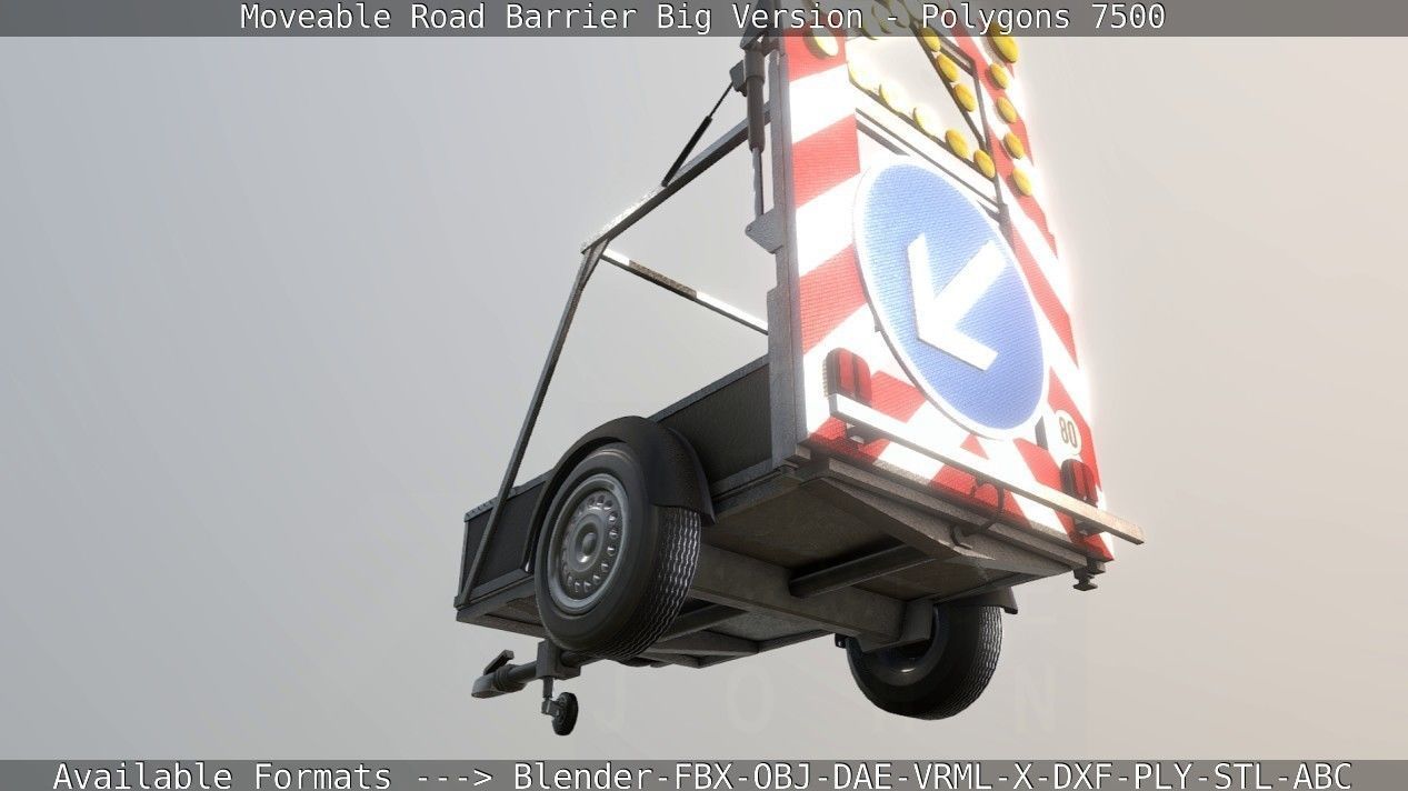 Moveable Barrier Big Version Low-poly 3D model_56
