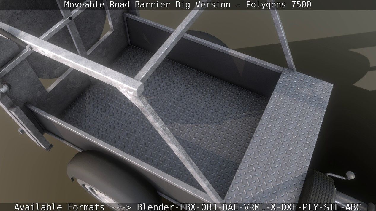 Moveable Barrier Big Version Low-poly 3D model_99