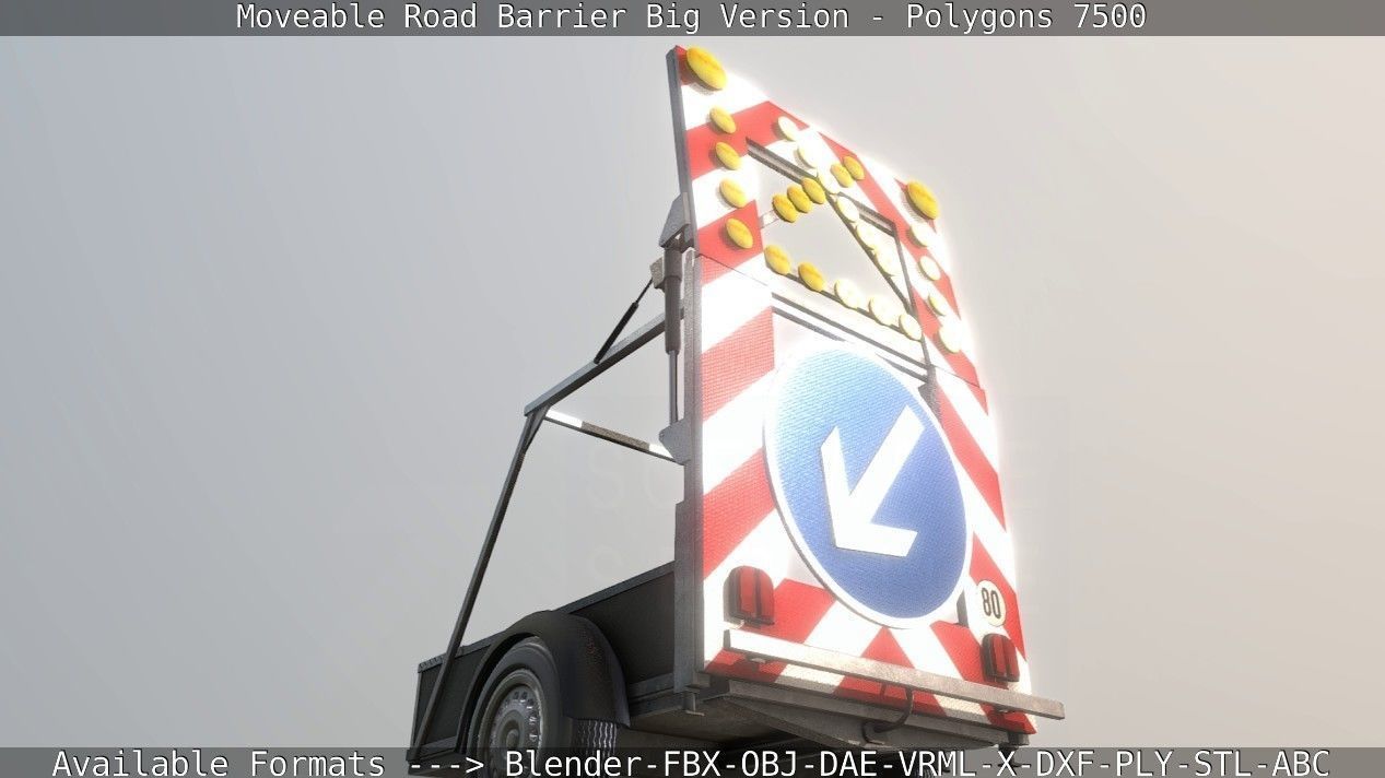 Moveable Barrier Big Version Low-poly 3D model_54