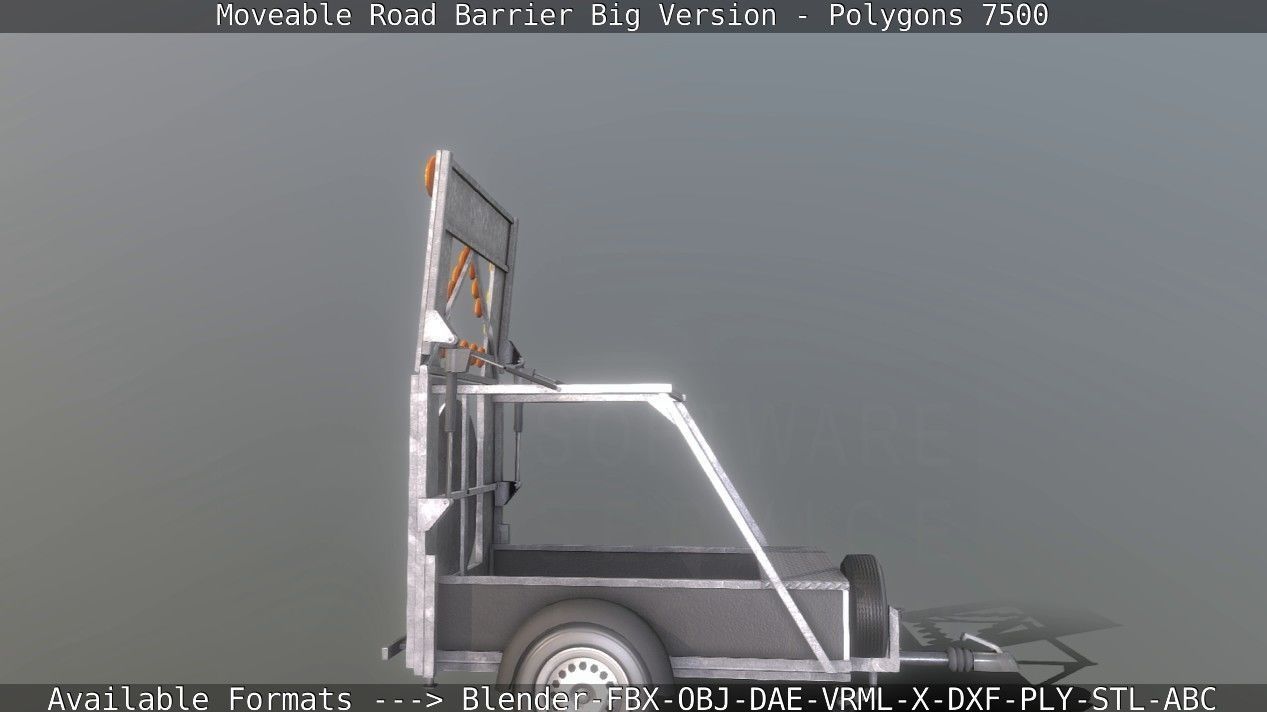 Moveable Barrier Big Version Low-poly 3D model_131