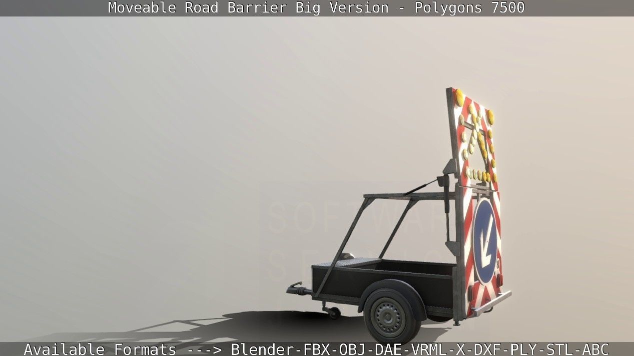 Moveable Barrier Big Version Low-poly 3D model_22