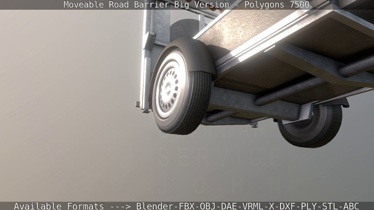 Moveable Barrier Big Version Low-poly 3D model_69