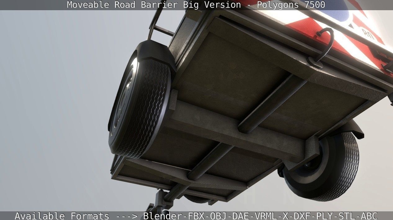 Moveable Barrier Big Version Low-poly 3D model_60
