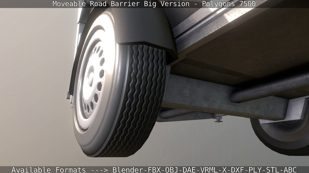 Moveable Barrier Big Version Low-poly 3D model_67