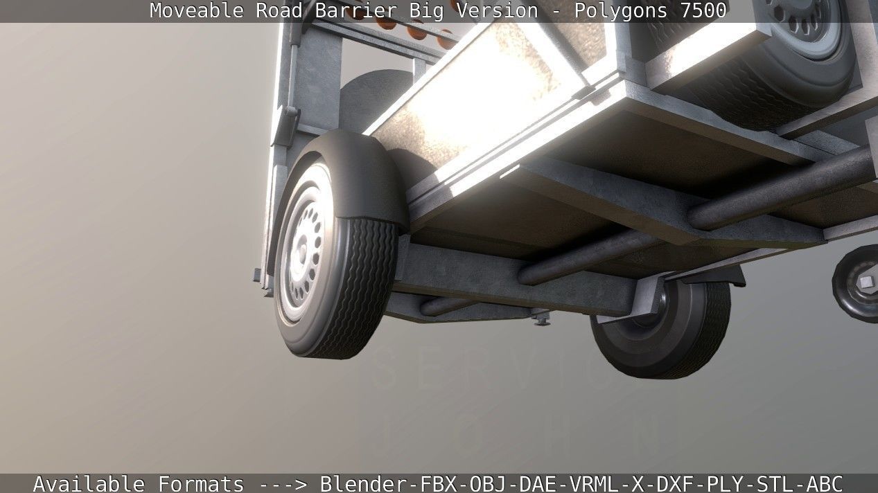 Moveable Barrier Big Version Low-poly 3D model_71