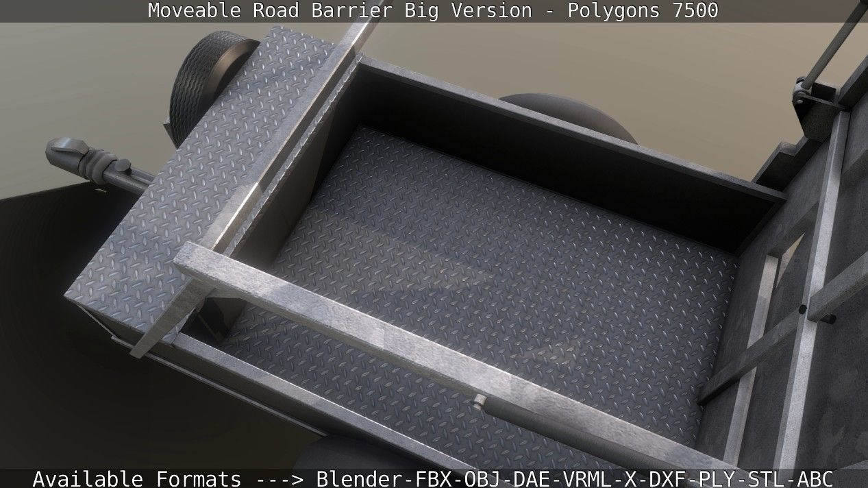 Moveable Barrier Big Version Low-poly 3D model_96