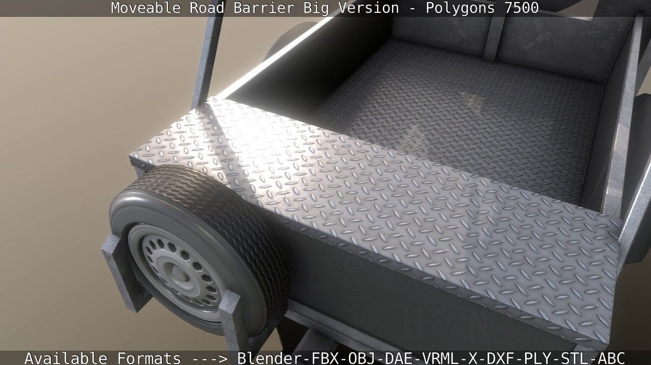 Moveable Barrier Big Version Low-poly 3D model_118