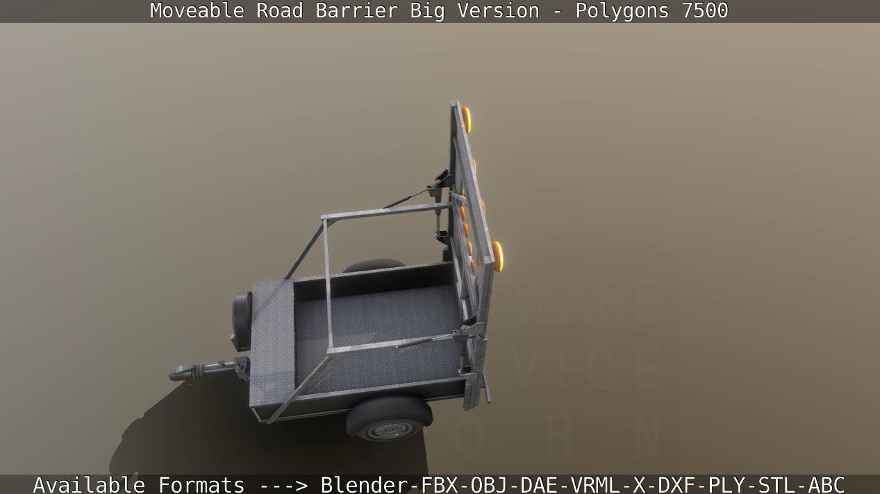 Moveable Barrier Big Version Low-poly 3D model_143