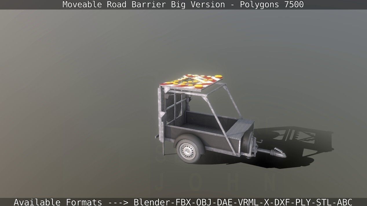Moveable Barrier Big Version Low-poly 3D model_39