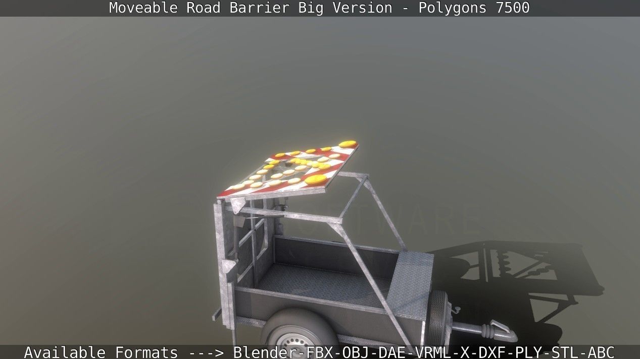 Moveable Barrier Big Version Low-poly 3D model_43