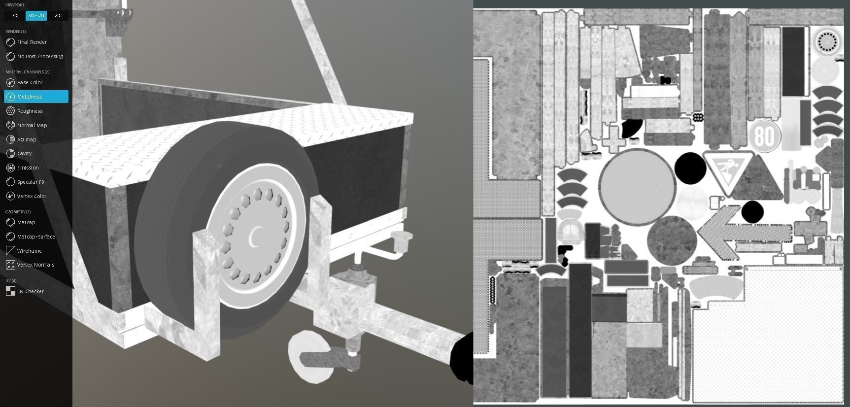Moveable Barrier Big Version Low-poly 3D model_11