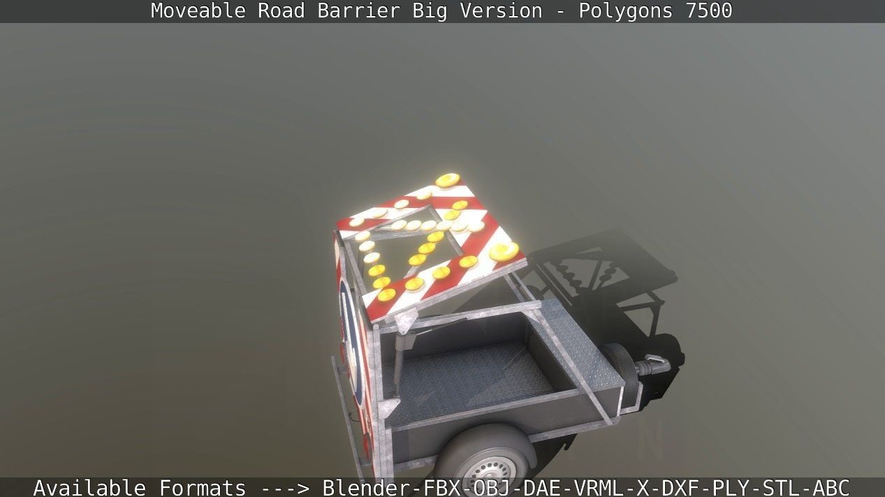 Moveable Barrier Big Version Low-poly 3D model_44