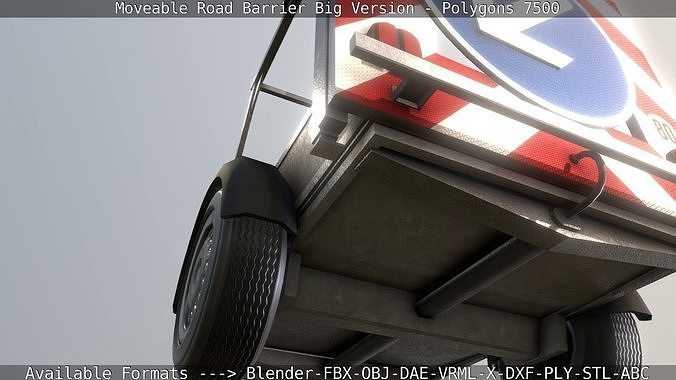 Moveable Barrier Big Version Low-poly 3D model 3
