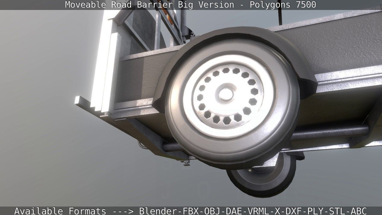 Moveable Barrier Big Version Low-poly 3D model_65