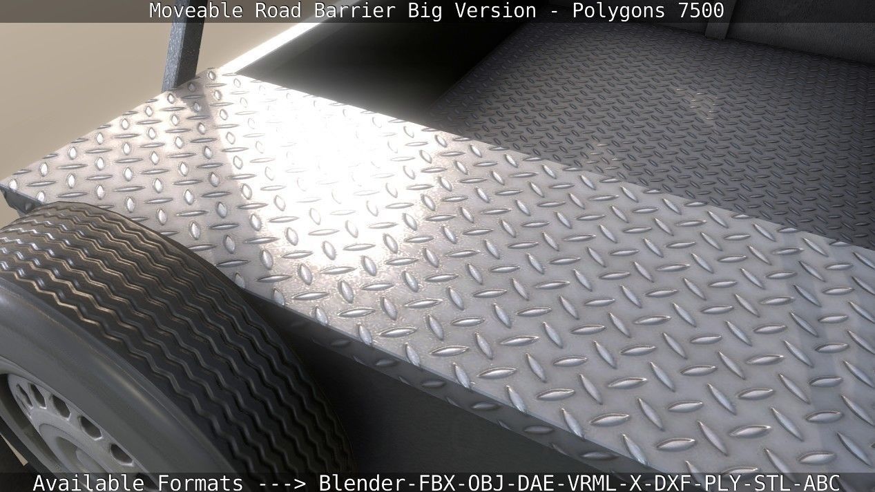 Moveable Barrier Big Version Low-poly 3D model_117
