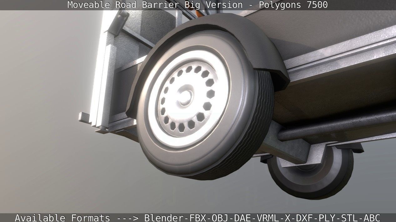 Moveable Barrier Big Version Low-poly 3D model_66