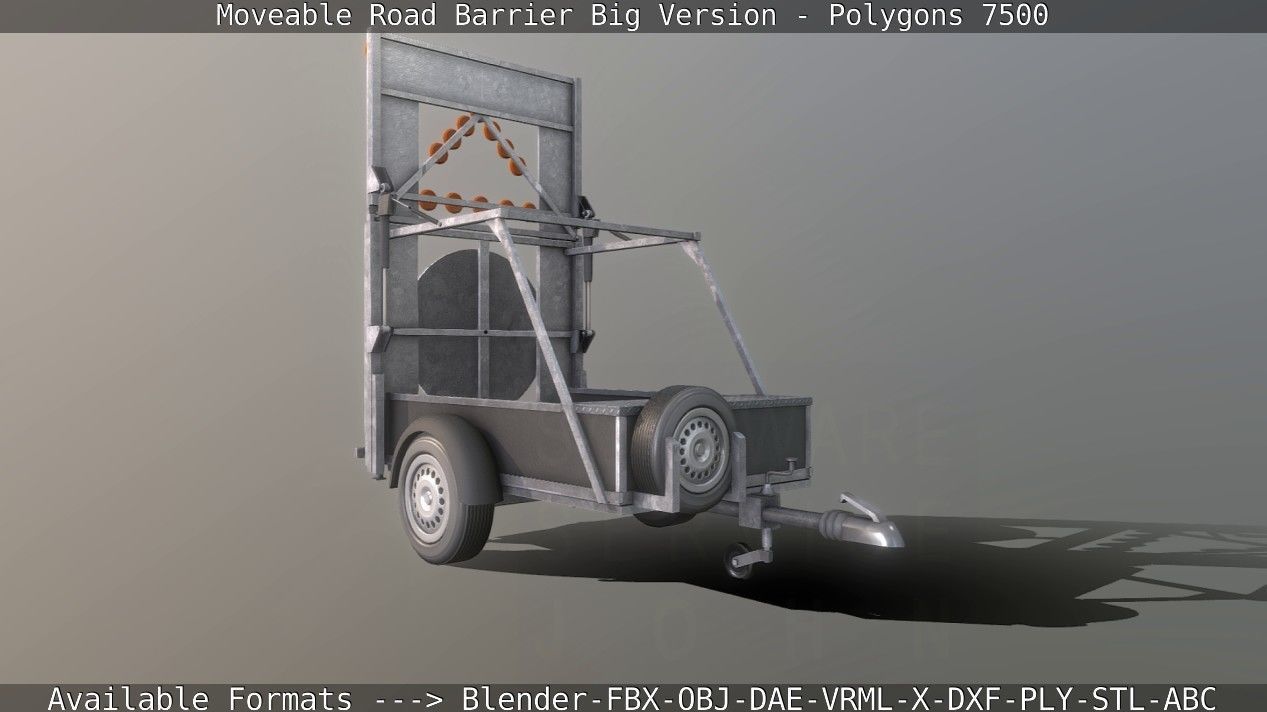Moveable Barrier Big Version Low-poly 3D model_134
