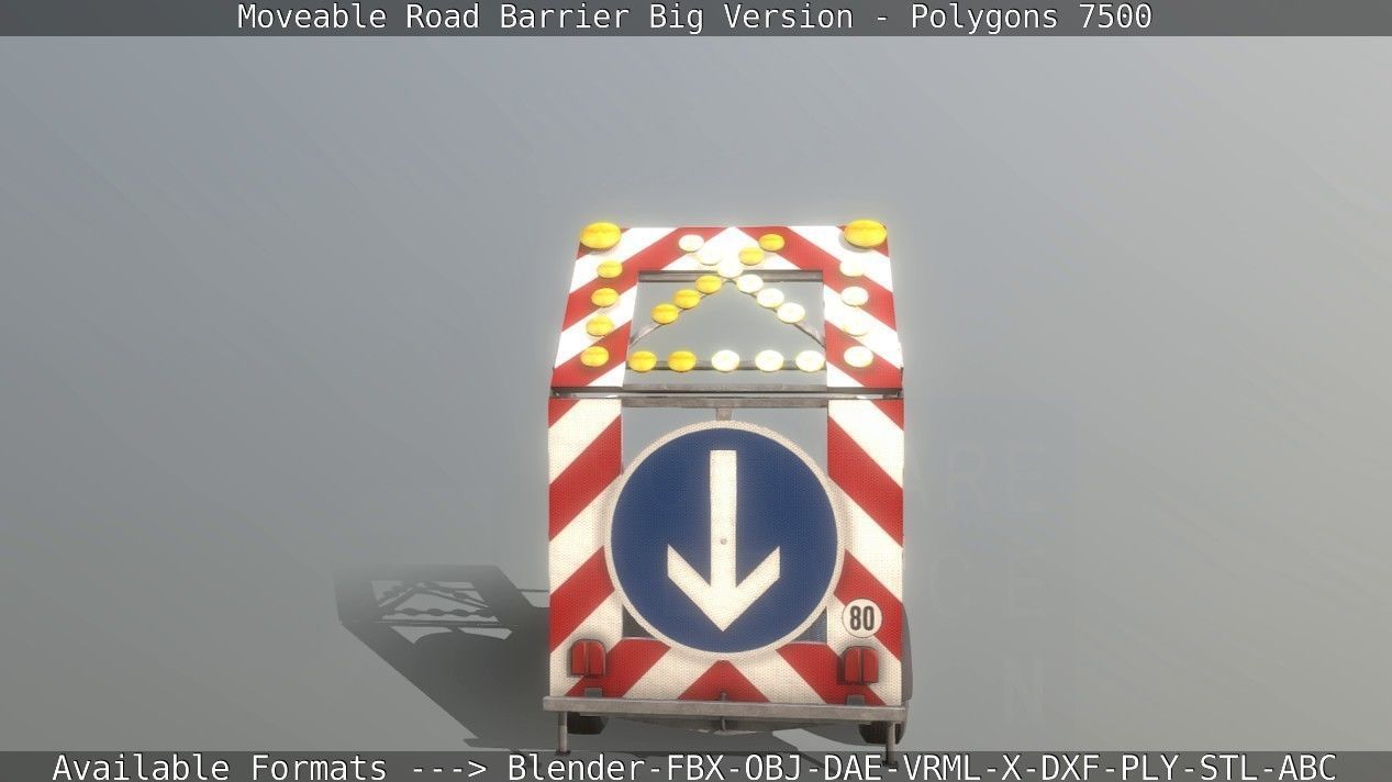 Moveable Barrier Big Version Low-poly 3D model_48