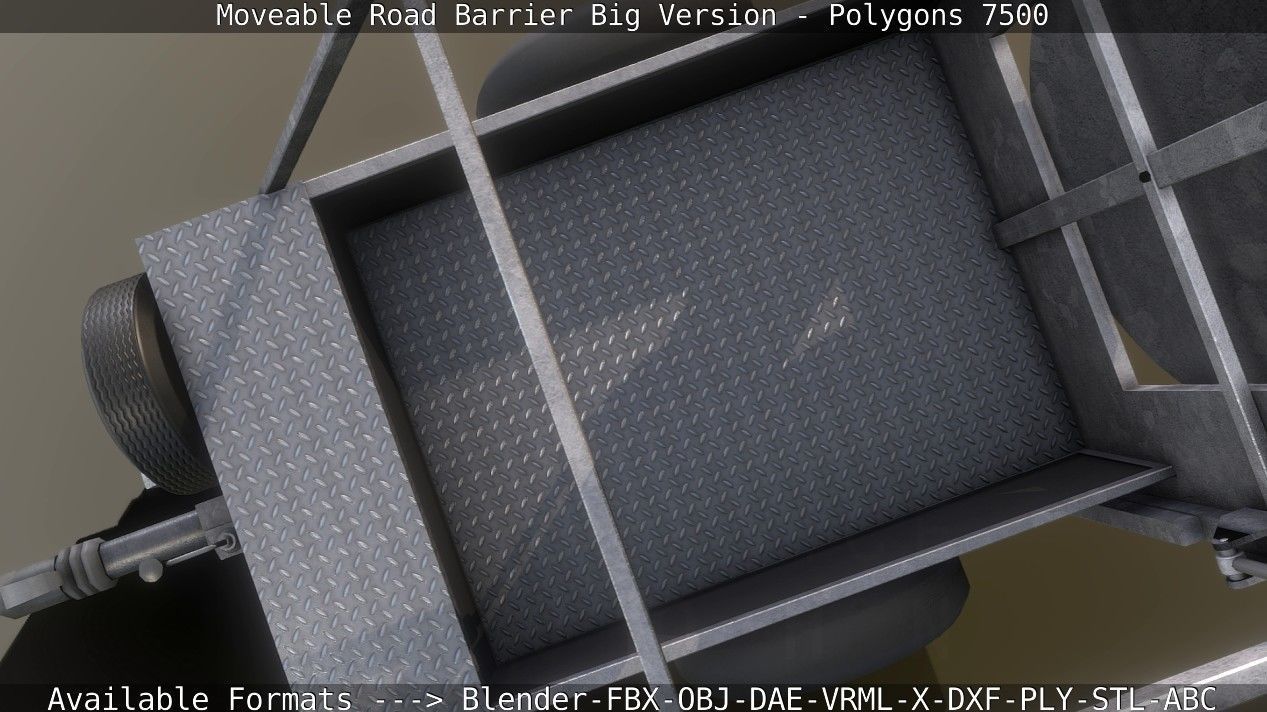 Moveable Barrier Big Version Low-poly 3D model_97