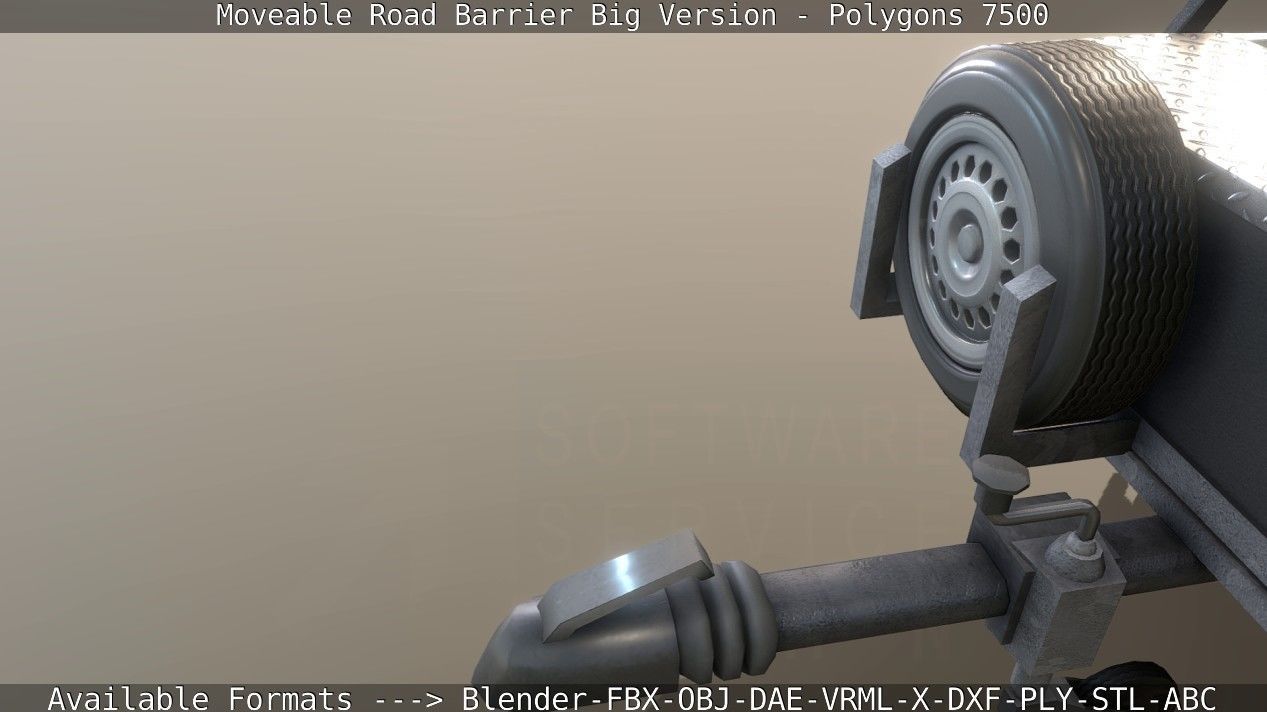 Moveable Barrier Big Version Low-poly 3D model_82