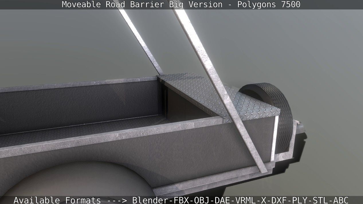 Moveable Barrier Big Version Low-poly 3D model_102