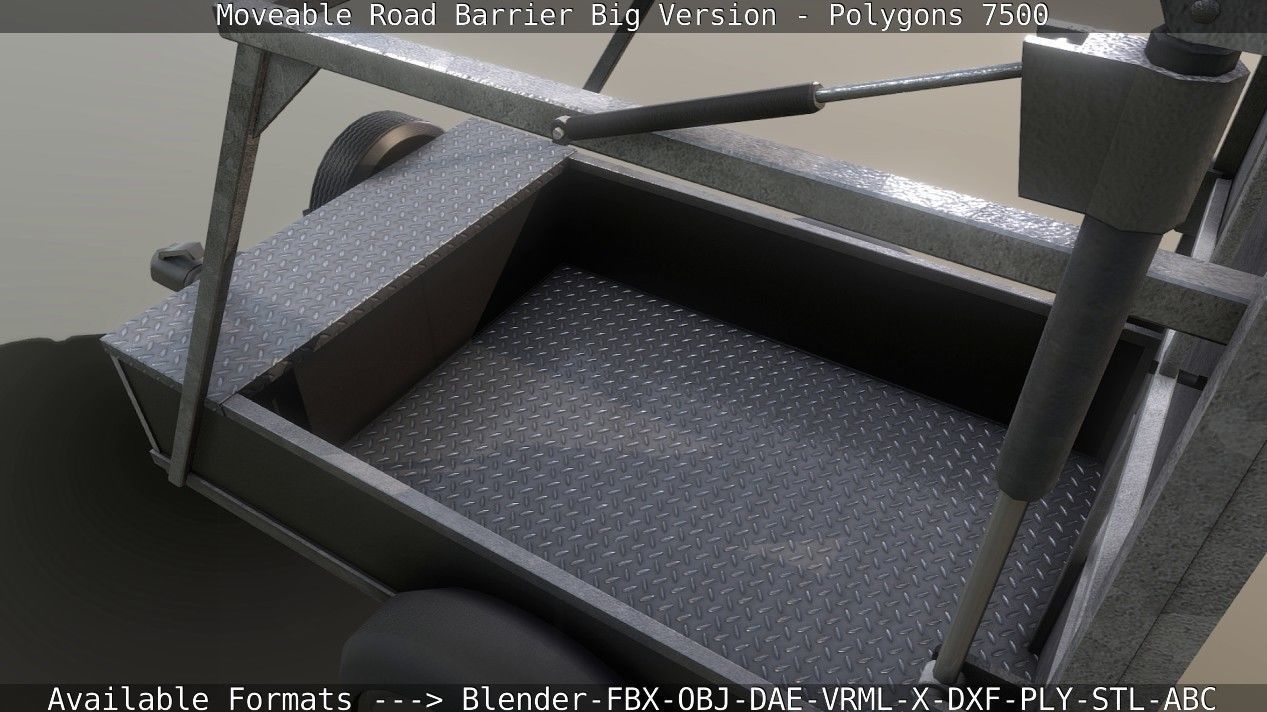 Moveable Barrier Big Version Low-poly 3D model_95
