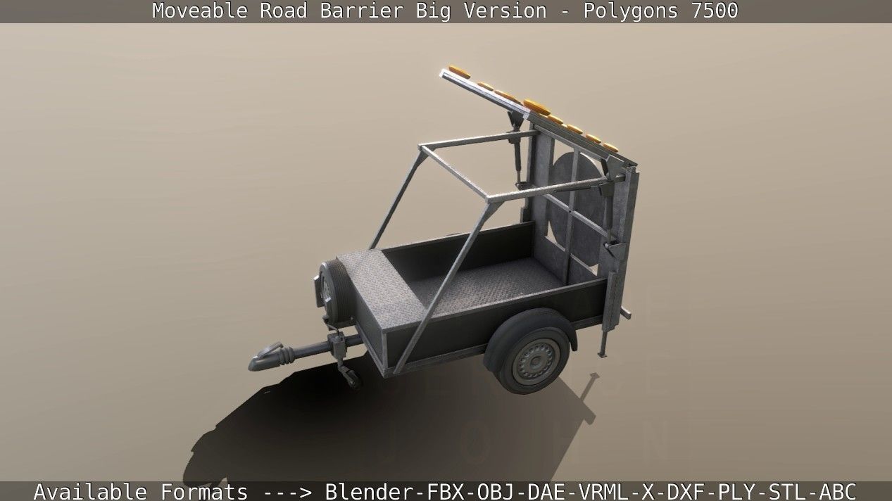 Moveable Barrier Big Version Low-poly 3D model_123