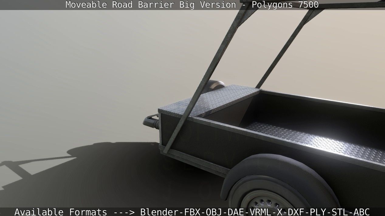 Moveable Barrier Big Version Low-poly 3D model_91