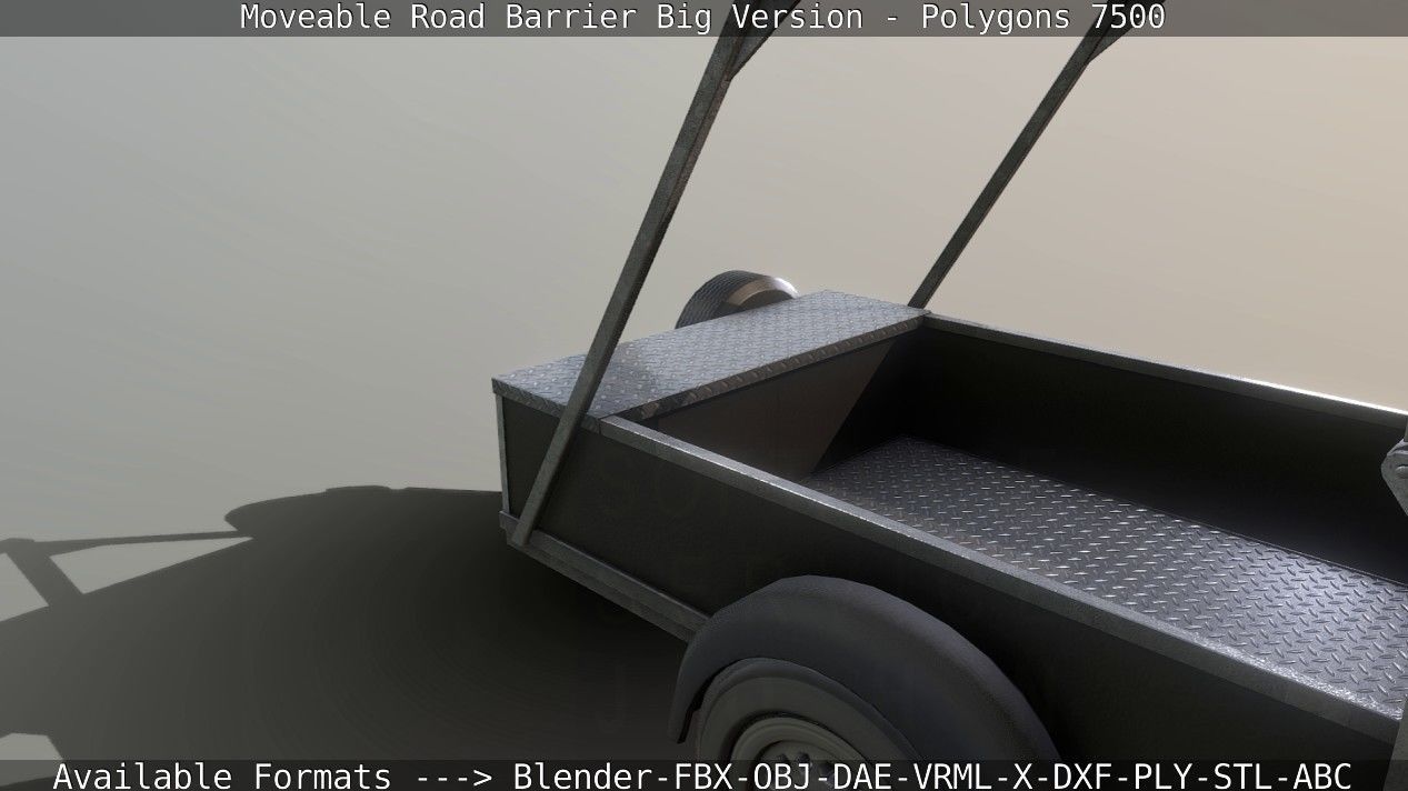 Moveable Barrier Big Version Low-poly 3D model_92