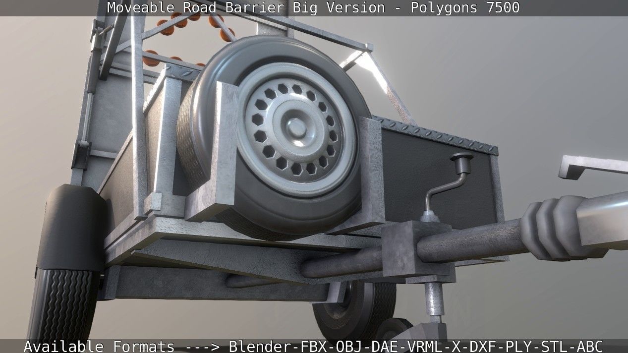 Moveable Barrier Big Version Low-poly 3D model_74