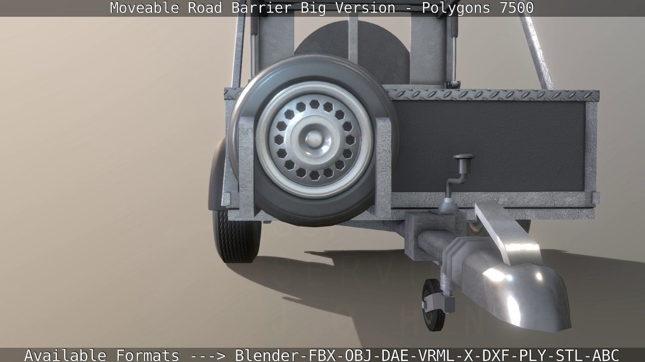 Moveable Barrier Big Version Low-poly 3D model_79