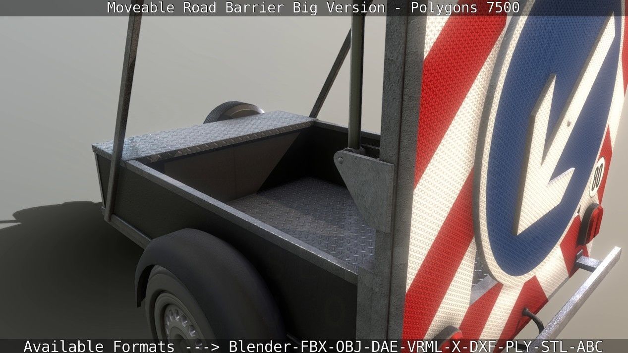 Moveable Barrier Big Version Low-poly 3D model_93