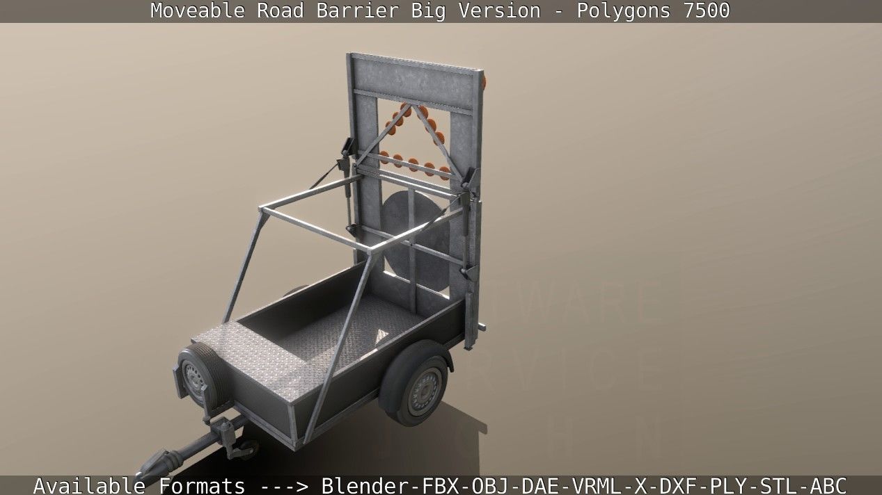 Moveable Barrier Big Version Low-poly 3D model_139