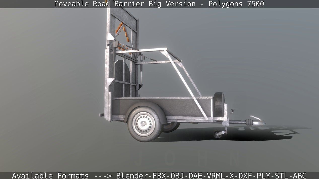 Moveable Barrier Big Version Low-poly 3D model_133