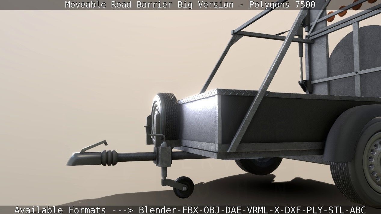 Moveable Barrier Big Version Low-poly 3D model_9