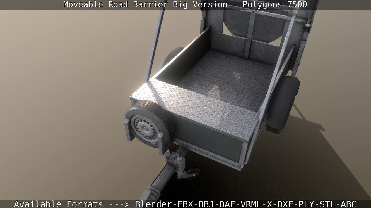 Moveable Barrier Big Version Low-poly 3D model_119