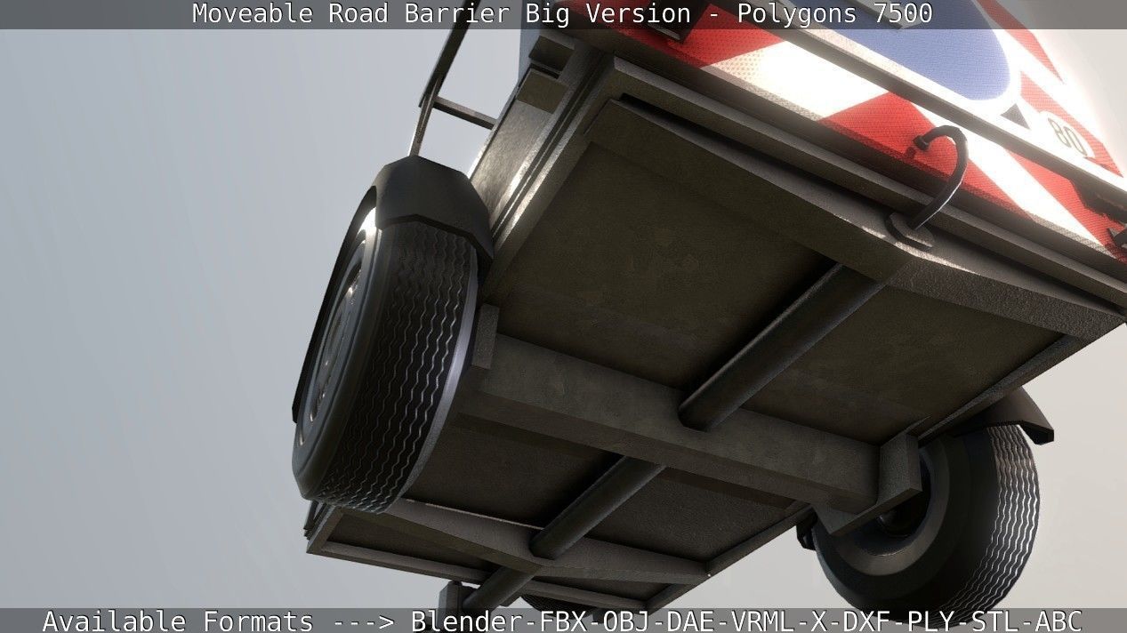 Moveable Barrier Big Version Low-poly 3D model_59