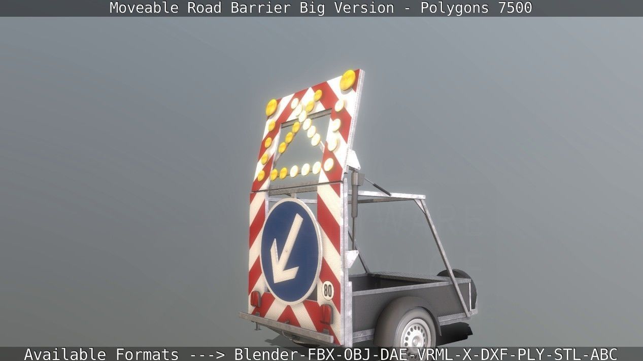 Moveable Barrier Big Version Low-poly 3D model_129