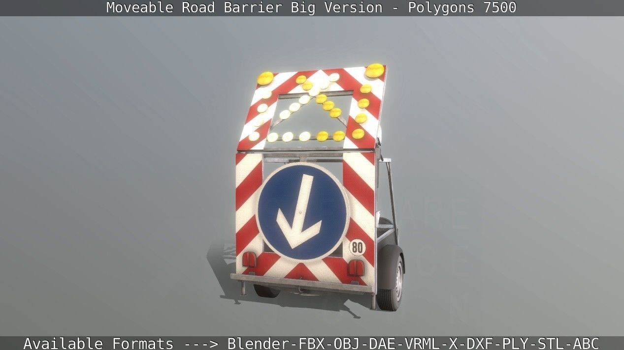 Moveable Barrier Big Version Low-poly 3D model_126