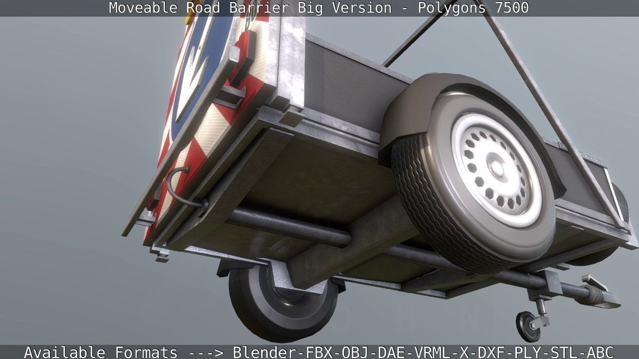 Moveable Barrier Big Version Low-poly 3D model_63
