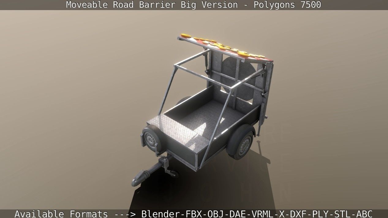 Moveable Barrier Big Version Low-poly 3D model_122