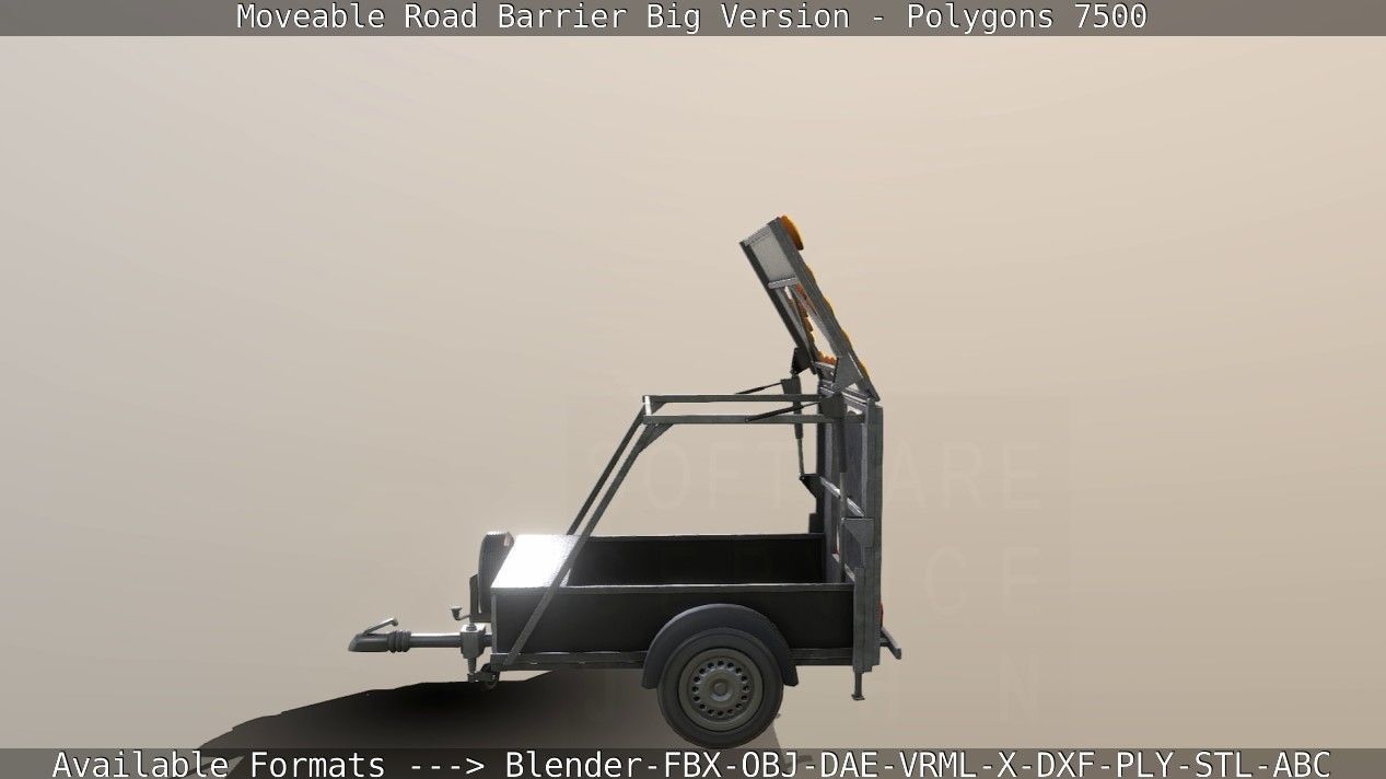 Moveable Barrier Big Version Low-poly 3D model_27