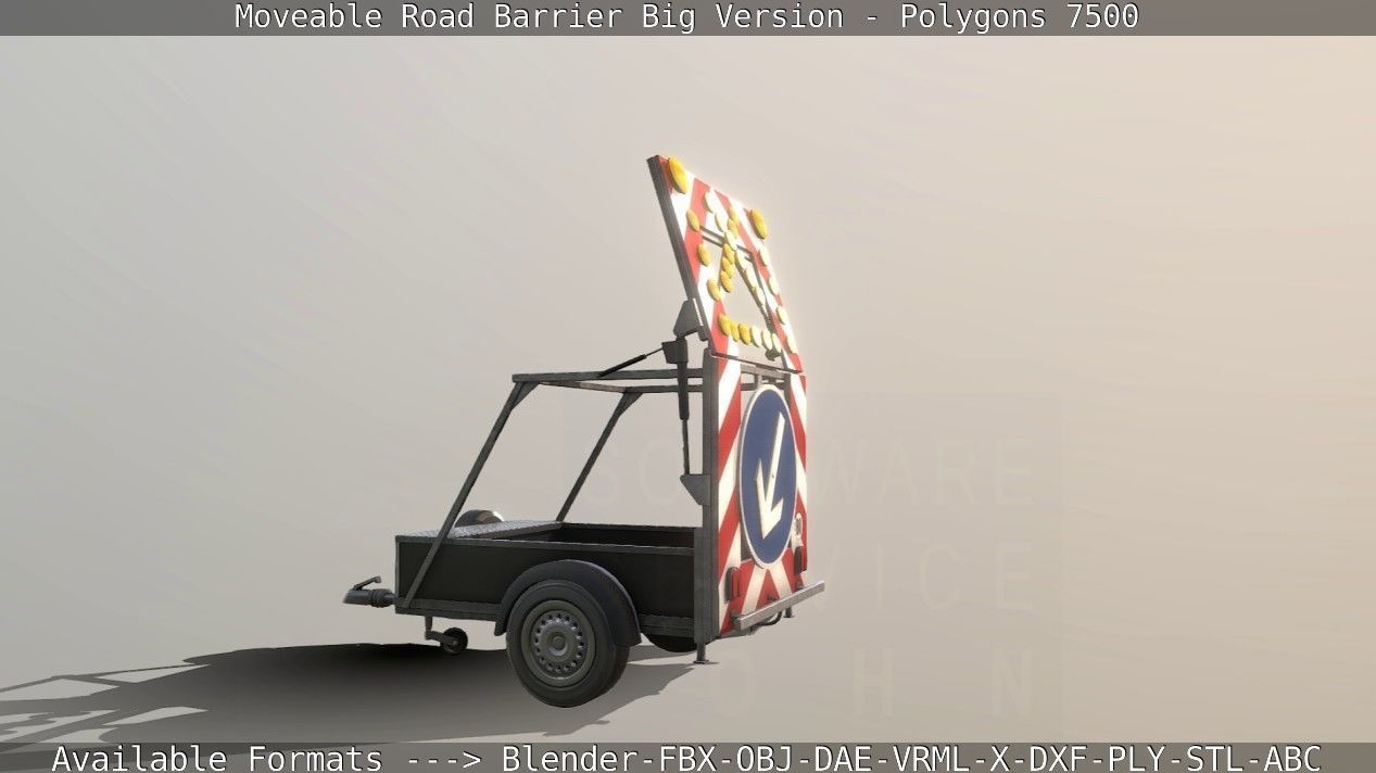 Moveable Barrier Big Version Low-poly 3D model_25