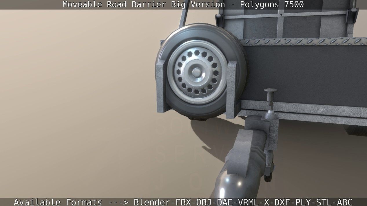 Moveable Barrier Big Version Low-poly 3D model_80