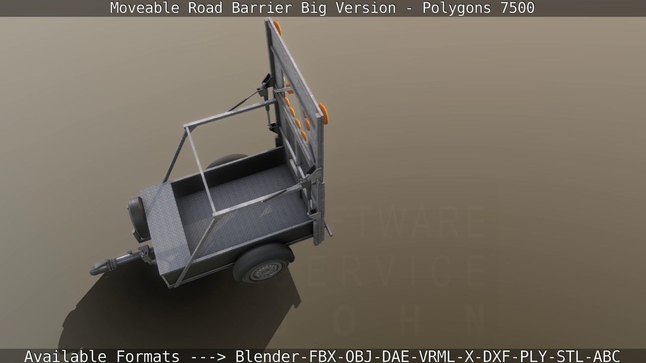 Moveable Barrier Big Version Low-poly 3D model_141