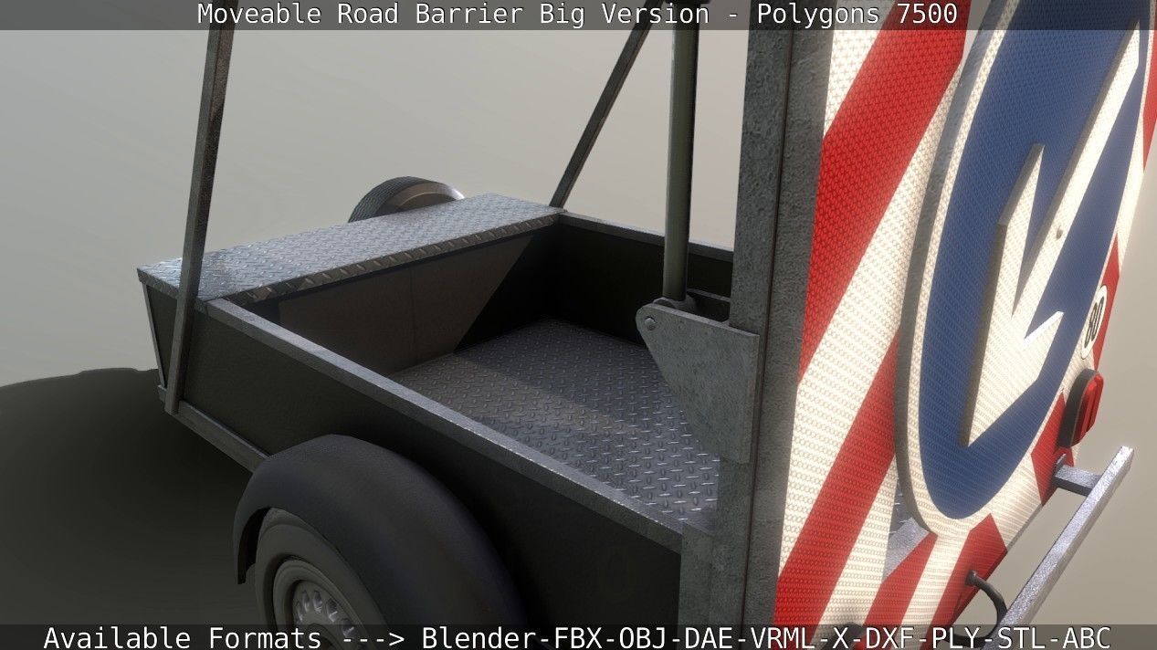 Moveable Barrier Big Version Low-poly 3D model_94
