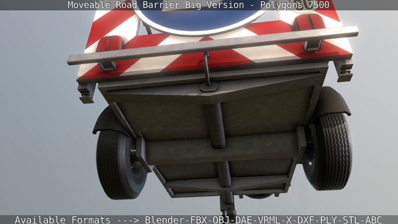 Moveable Barrier Big Version Low-poly 3D model_62